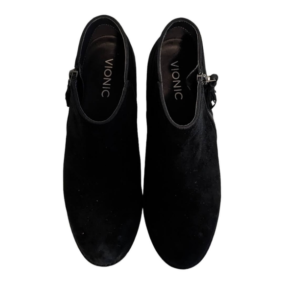 Vionic Ladies Faux Suede Block Heel Black Chelsea Boot 8 - Picture 9 of 9